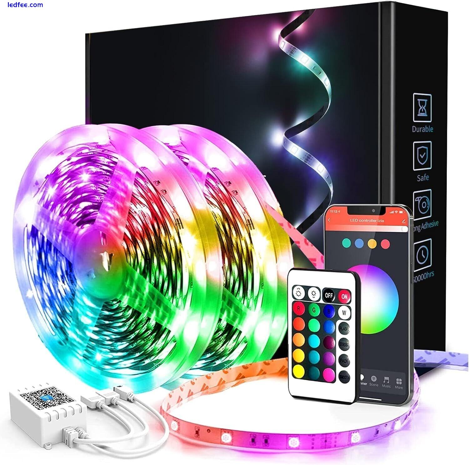 LED Strip Lights 1- 5m RGB 5050 Colour Changing Tape Cabinet Kitchen TV Lighting 0 