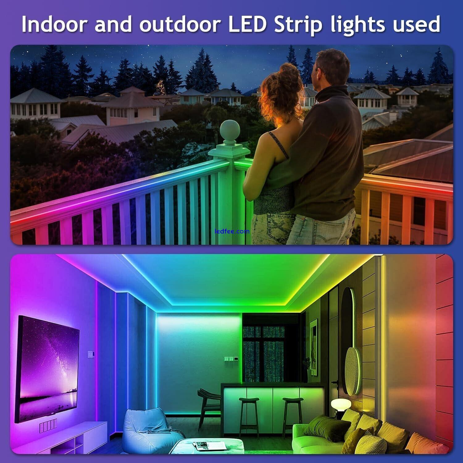 LED Strip Lights 1- 5m RGB 5050 Colour Changing Tape Cabinet Kitchen TV Lighting 2 