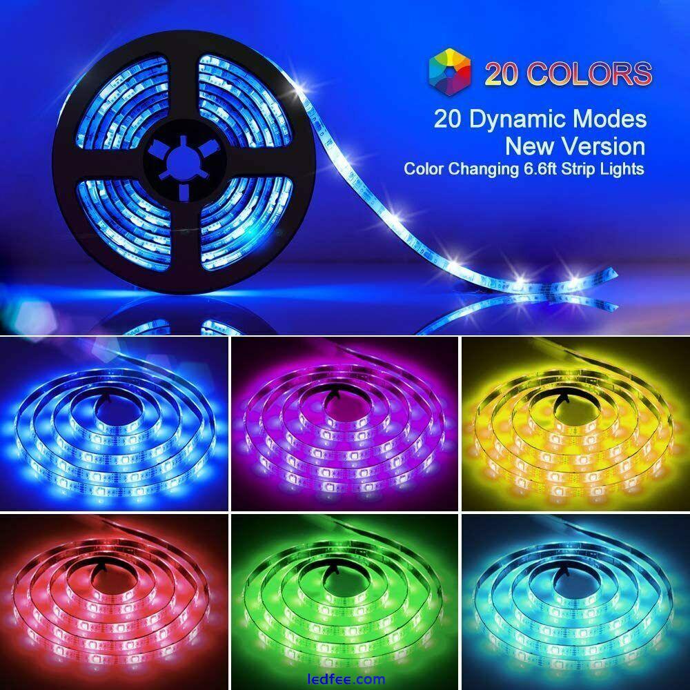 1/5M 5050 RGB LED Strip Kit TV Backlight Cabinet Kitchen Battery Powered UK 5 