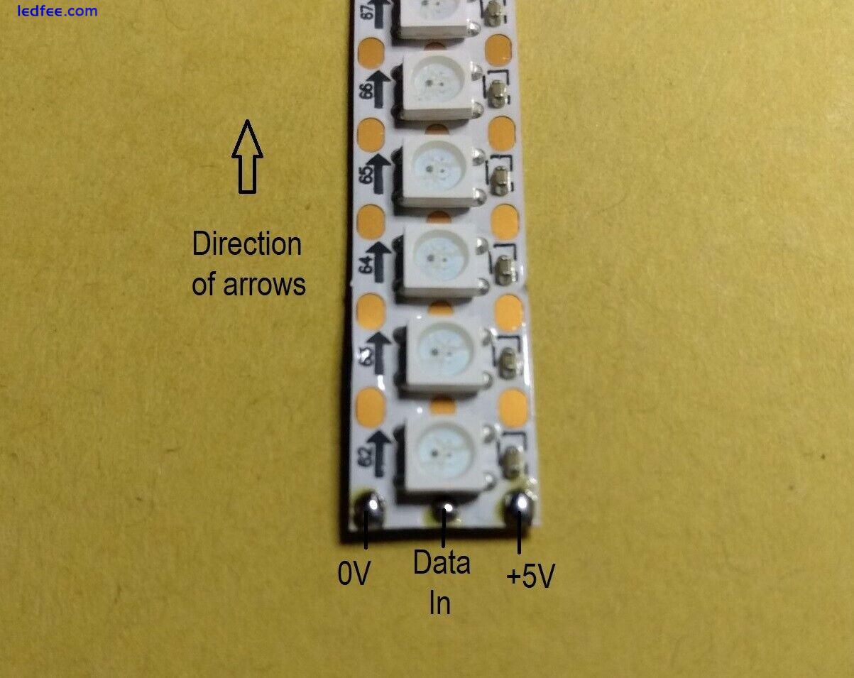 5 x 12 LED Strips 5V WS2812B 5050 RGB 144/m for Arduino, Rasp Pi, Freepost 4 