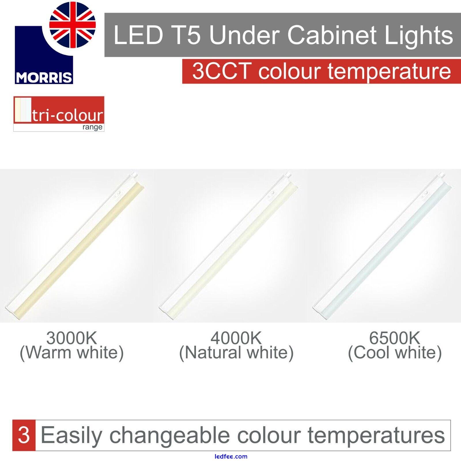 LED Under Cabinet Light 550mm T5 Linkable 3 in 1 3000k 4000k 6500k Pack of 2 2 