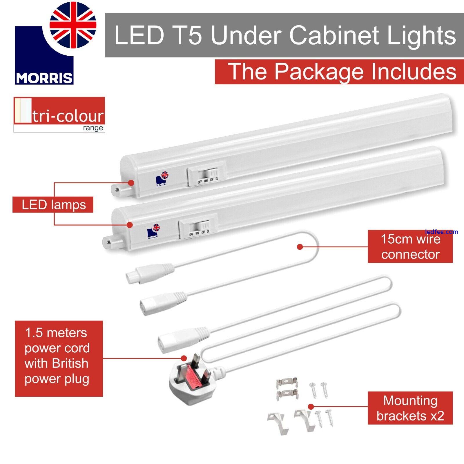 LED Under Cabinet Light 550mm T5 Linkable 3 in 1 3000k 4000k 6500k Pack of 2 0 