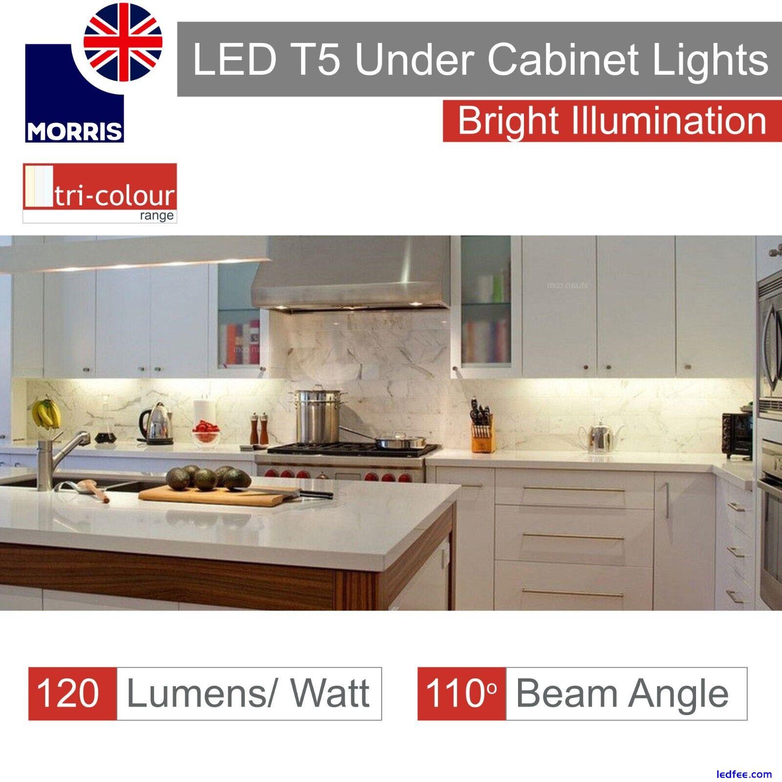 LED Under Cabinet Light 550mm T5 Linkable 3 in 1 3000k 4000k 6500k Pack of 2 3 