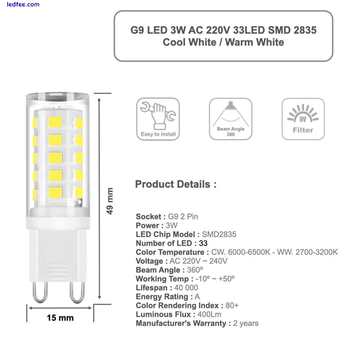 G9 LED 3W 5W Light Bulb COOL,  WARM WHITE Replacement For Halogen Capsule Bulbs 0 