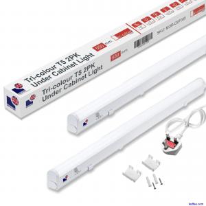 LED Under Cabinet Light 550mm T5 Linkable 3 in 1 3000k 4000k 6500k Pack of 2