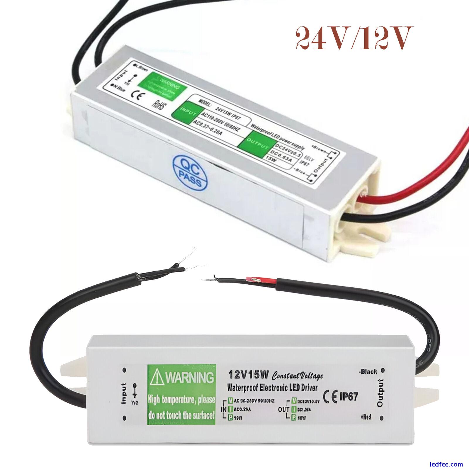 DC12V/24V LED Driver Waterproof IP67 240V Power Supply Transformer for LED Strip  | eBay UK 1 