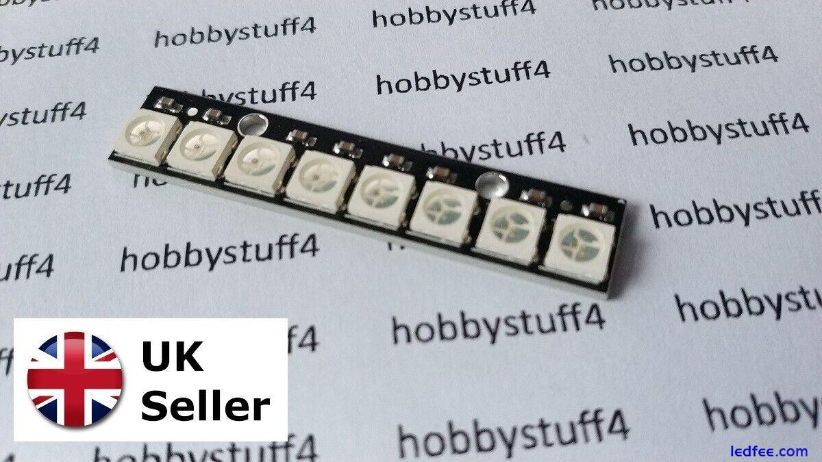 NeoPixel compatible RGB LED stick / strip : 8 RGB LEDs WS2812B 5050  | eBay UK 1 