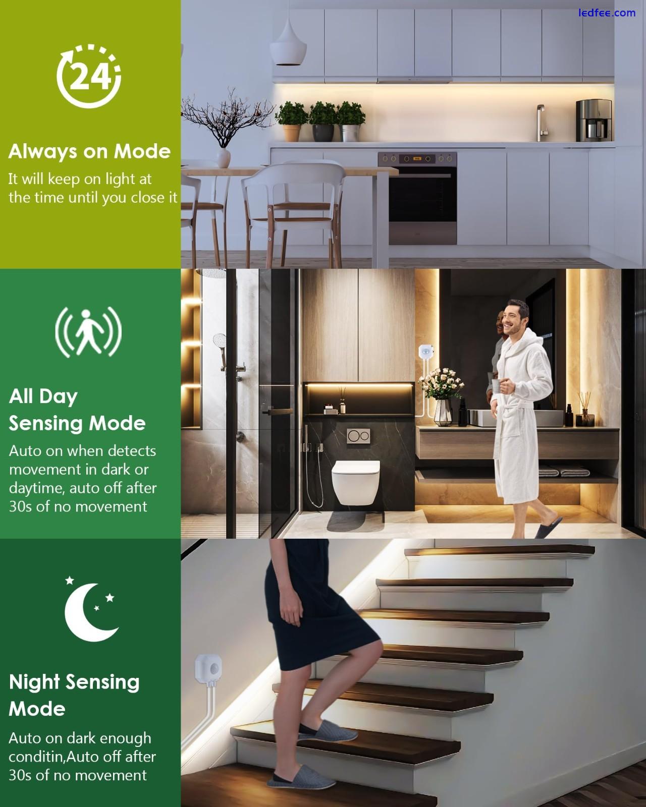 LED Strip Lights Motion Sensor USB PIR Cabinet Closet Rechargeable Waterproof 5m  | eBay UK 2 