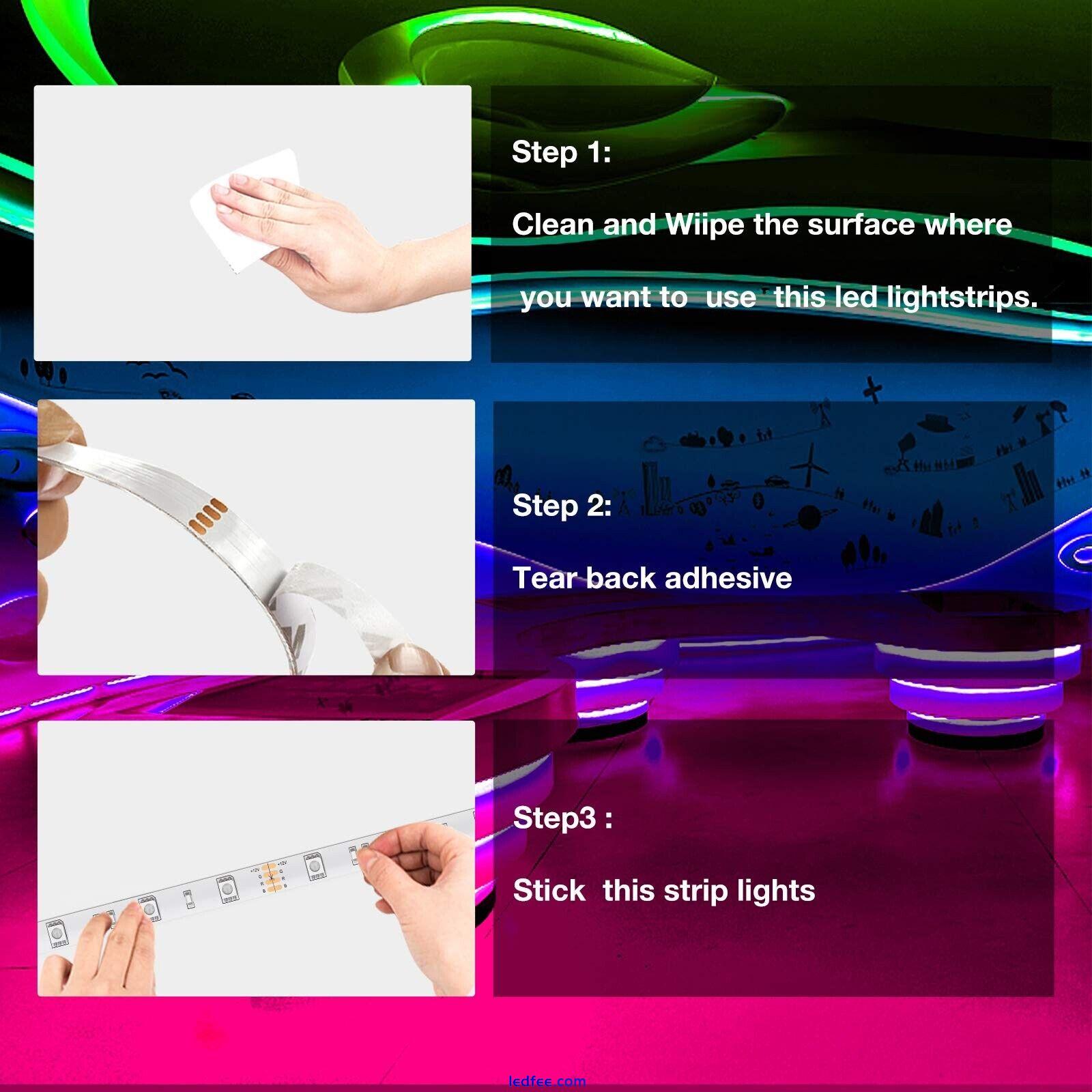 LED Strip Lights 5-30m RGB 5050 Colour Changing Tape Cabinet Kitchen TV Lighting  | eBay UK 3 